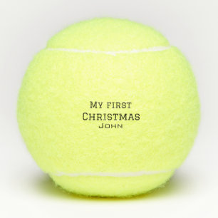 My first Christmas add name masculine men text sim Tennis Balls