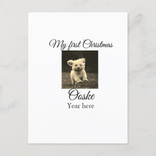 My first Christmas add pet name date year photo  Postcard