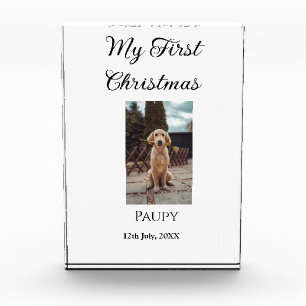 My first Christmas add pet name dog cat year photo Block