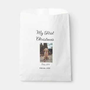 My first Christmas add pet name dog cat year photo Favour Bags