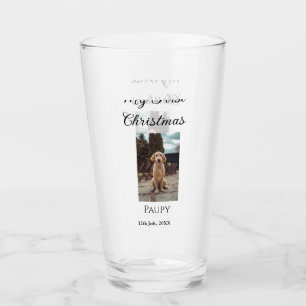 My first Christmas add pet name dog cat year photo Glass