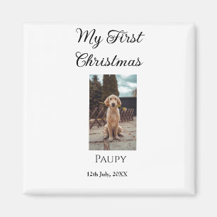My first Christmas add pet name dog cat year photo Magnet