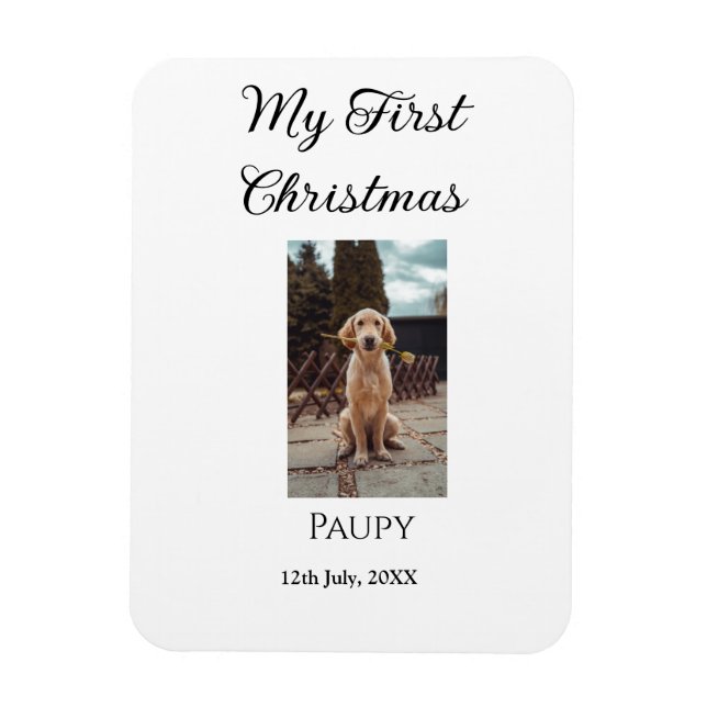 My first Christmas add pet name dog cat year photo Magnet (Vertical)