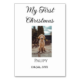My first Christmas add pet name dog cat year photo Table Number