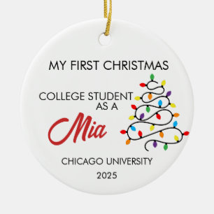My first Christmas as a student,Name & University Ceramic Tree Decoration