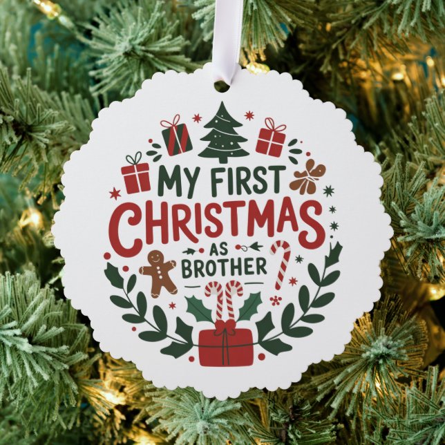 My First Christmas As Brother Family Matching  Tree Decoration Card (Insitu (Tree))
