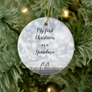 My First Christmas as Grandma Ceramic Ornament