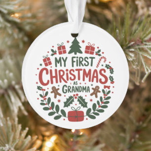 My First Christmas As Grandma Family Matching Ornament