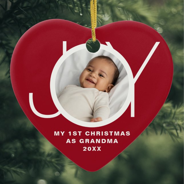 My First Christmas As Grandma Photo Red Ceramic Tree Decoration (Creator Uploaded)