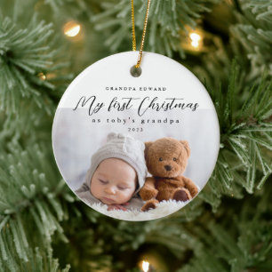 My First Christmas as Grandpa Photo and Year Ceramic Tree Decoration