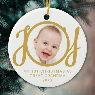 My First Christmas As Great Grandma Photo Ceramic Tree Decoration