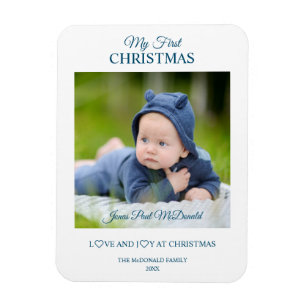 My First Christmas Babies Custom Photo Keepsake Magnet