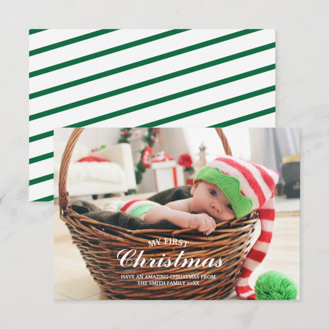 My First Christmas Baby 1st Holidays Photo Card (Front/Back)