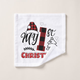 My First Christmas baby 1st Xmas Wash Cloth
