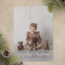 My First Christmas Baby 4 Photo Modern Minimalist