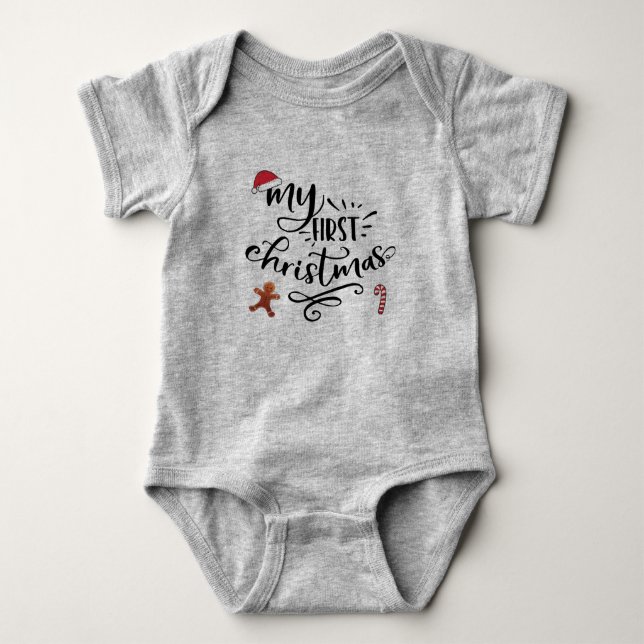 My First Christmas Baby Bodysuit (Front)