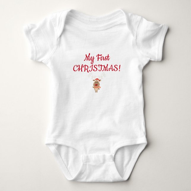 My First CHRISTMAS! Baby Bodysuit (Front)