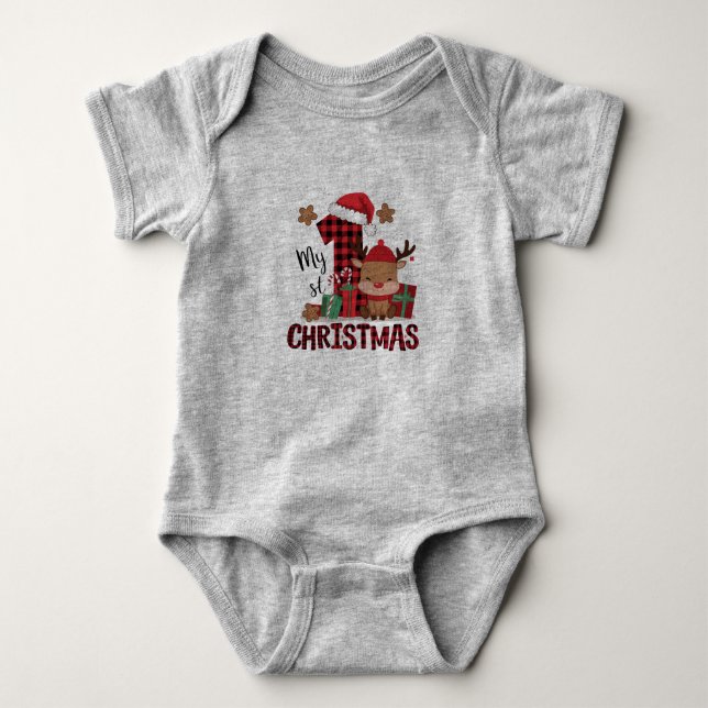My First Christmas Baby Bodysuit (Front)