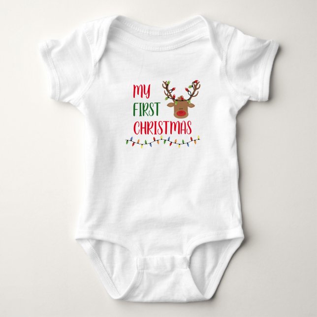 My first christmas baby bodysuit (Front)