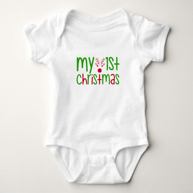 My First Christmas Baby Bodysuit (Front)