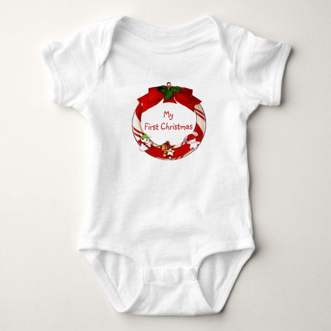 My First Christmas Baby Bodysuit (Front)