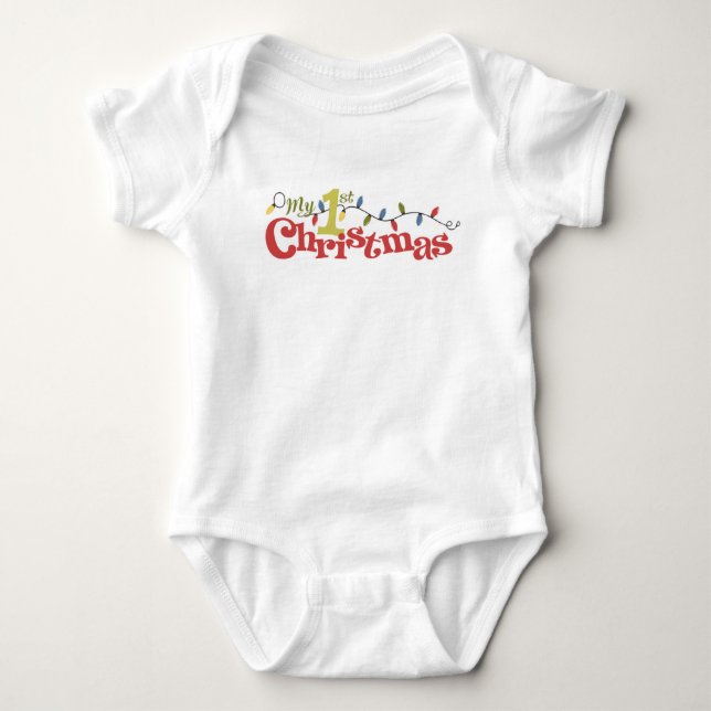 My First Christmas Baby Bodysuit (Front)