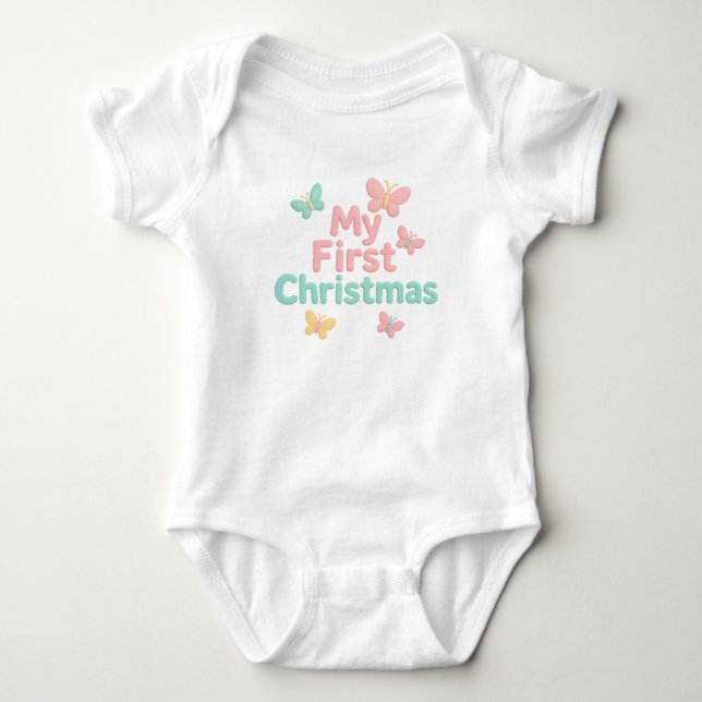 My First Christmas Baby Bodysuit  (Front)