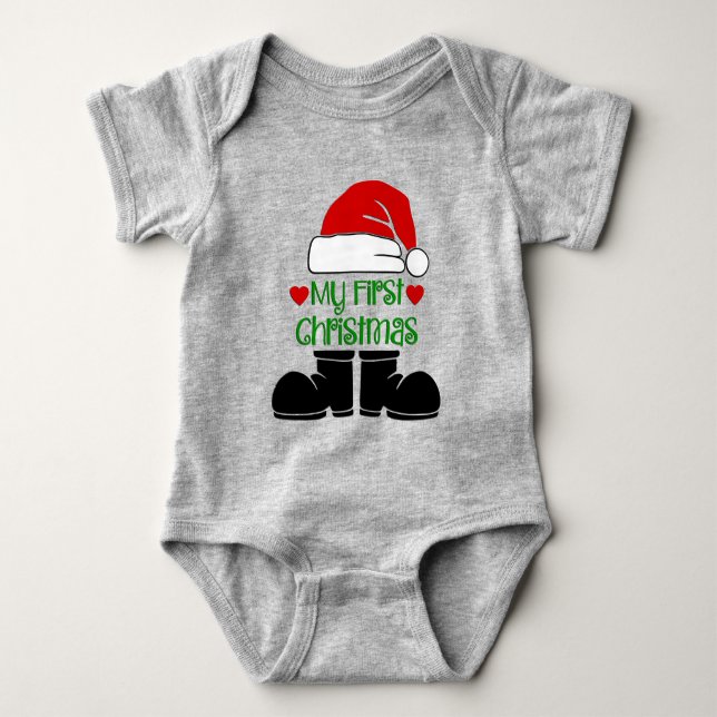 My First Christmas Baby Bodysuit (Front)