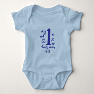 My First Christmas Baby Boy Bodysuit