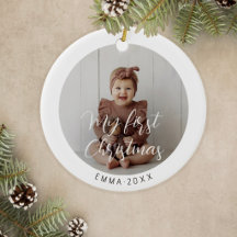 My First Christmas Baby Custom Photo Modern