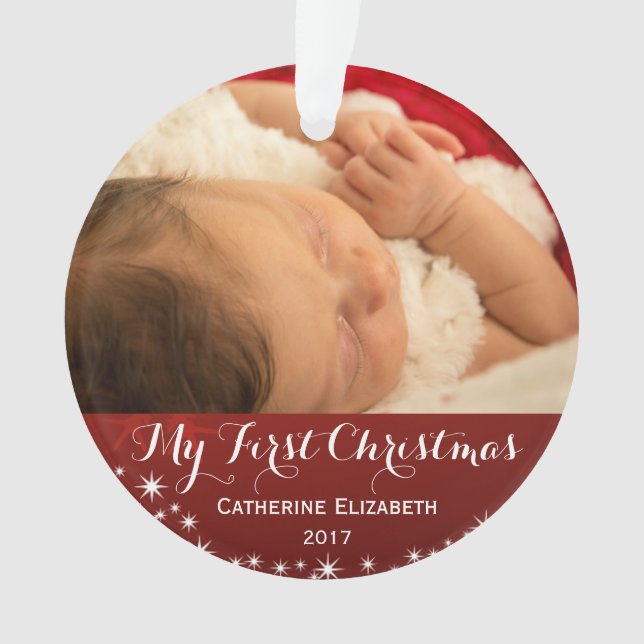 My First Christmas - Baby First Christmas Photo Ornament (Front)