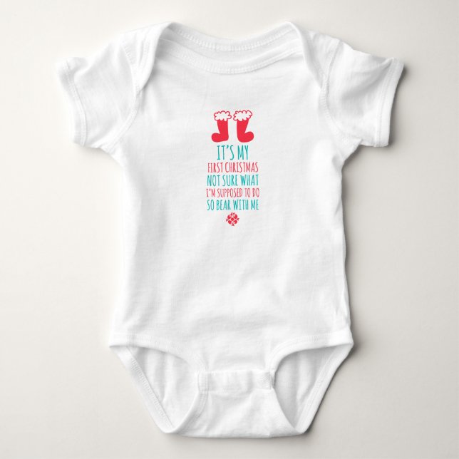 My First Christmas Baby Jersey Bodysuit (Front)