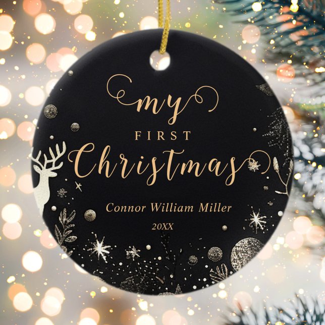 My First Christmas Baby Modern Elegant Festive Ceramic Tree Decoration (My First Christmas Baby Modern Elegant Festive Ceramic Ornament)