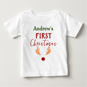 My First Christmas Baby Personalise Name T-Shirt
