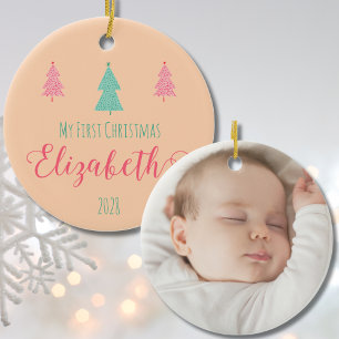 My First Christmas Baby-Personalised Name & Year Ceramic Tree Decoration