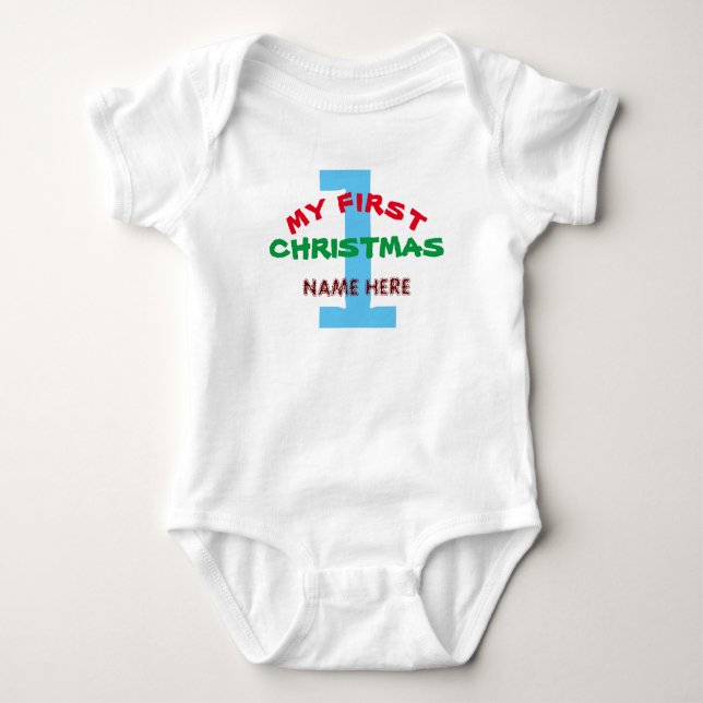 MY FIRST CHRISTMAS BABY PERSONALIZED GIFT BODYSUIT (Front)