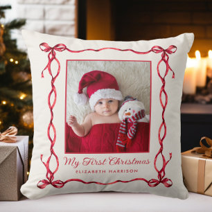 My First Christmas Baby Photo Cushion