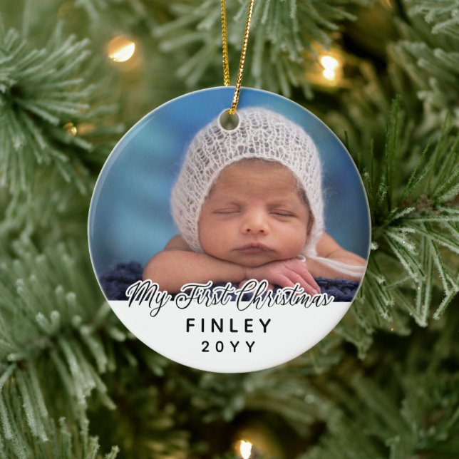 My First Christmas Baby Photo Double Sided Ceramic Tree Decoration (Tree)