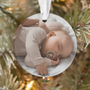 My First Christmas Baby Photo Elegant Script Ornament
