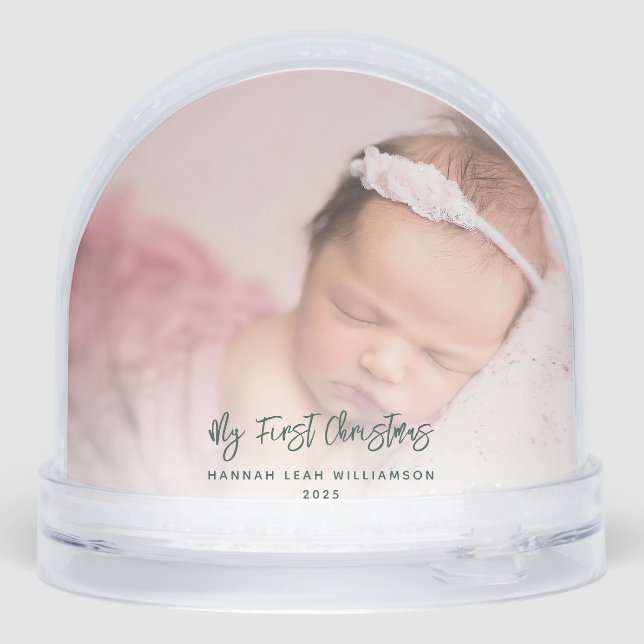 My First Christmas Baby Photo Grandma Keepsake Snowglobe (Back)