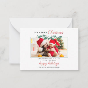 My First Christmas Baby Photo Holiday Card