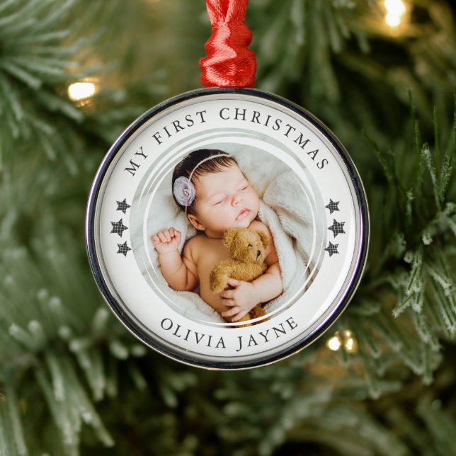 My First Christmas Baby Photo Keepsake Metal Tree Decoration (Tree)