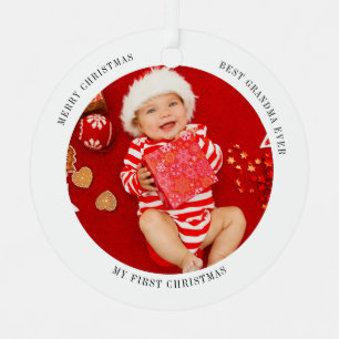My First Christmas Baby Photo Metal Tree Decoration