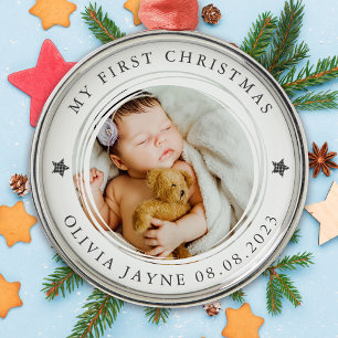 My First Christmas Baby Photo Metal Tree Decoration