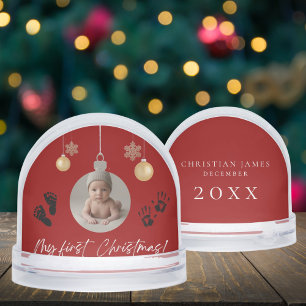 My First Christmas Baby Photo Snow Globe