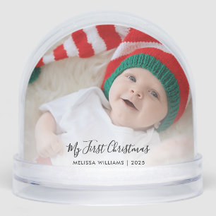 My First Christmas Baby Photos Custom Snowglobe