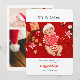 My First Christmas Baby Photos Script Holiday Card