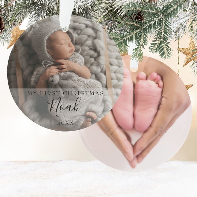 My First Christmas Baby Photos Script Name Ornament (My First Christmas Baby Photos Script Name Ornament)