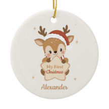 My First Christmas Baby Reindeer Custom