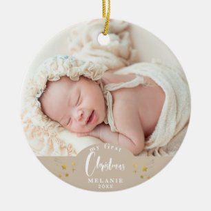 My First Christmas Baby's Keepsake Photo Ceramic Tree Decoration